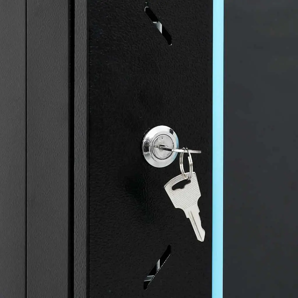 9U Wall Mounted Network Cabinet 19" Black Cold-Rolled Steel Server Data Rack Enclosure IP20 53x40x45cm