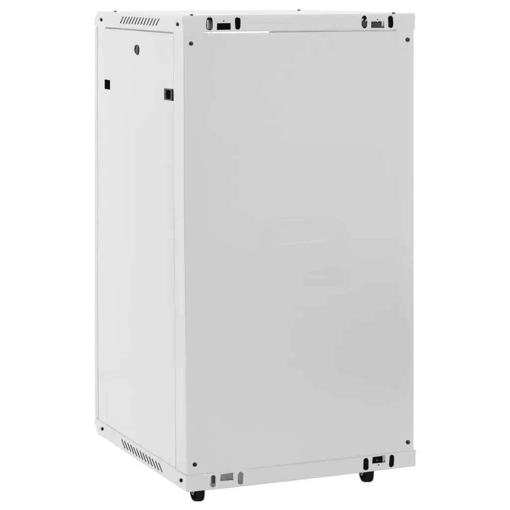 22U Network Cabinet Lockable Grey Data Storage Rack with Swivel Feet