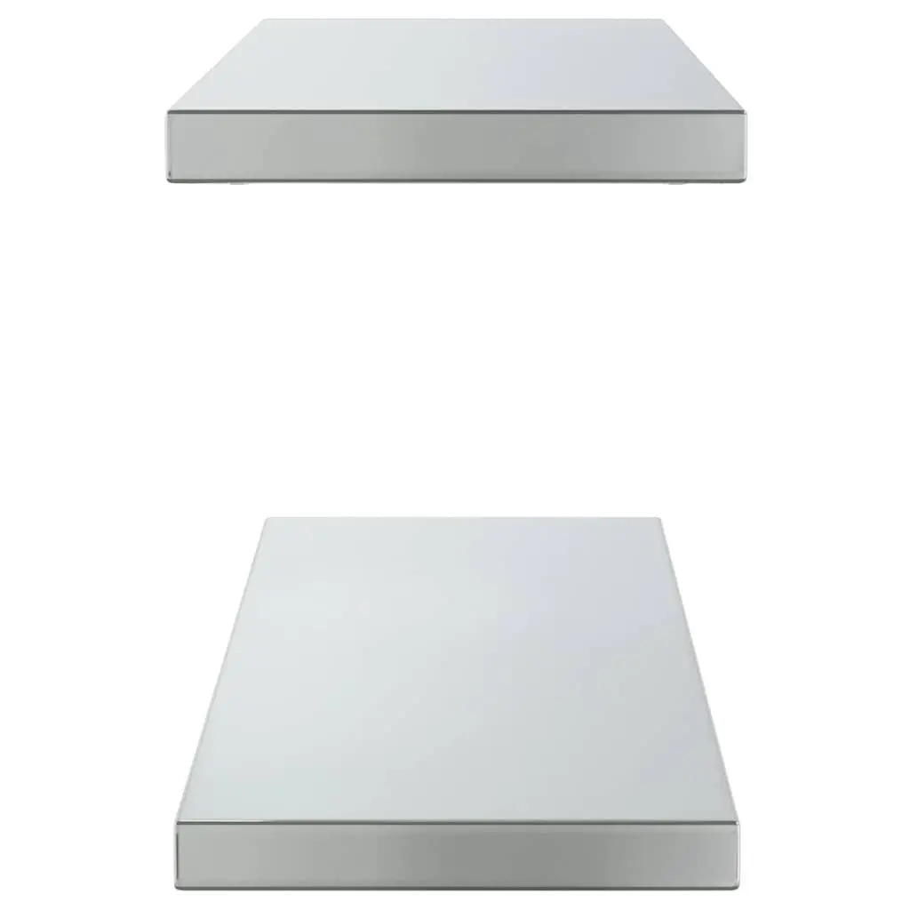 Wall Shelves Stainless Steel 75x23.5 cm Silver Floating Shelf Storage Display Rack 2 pcs