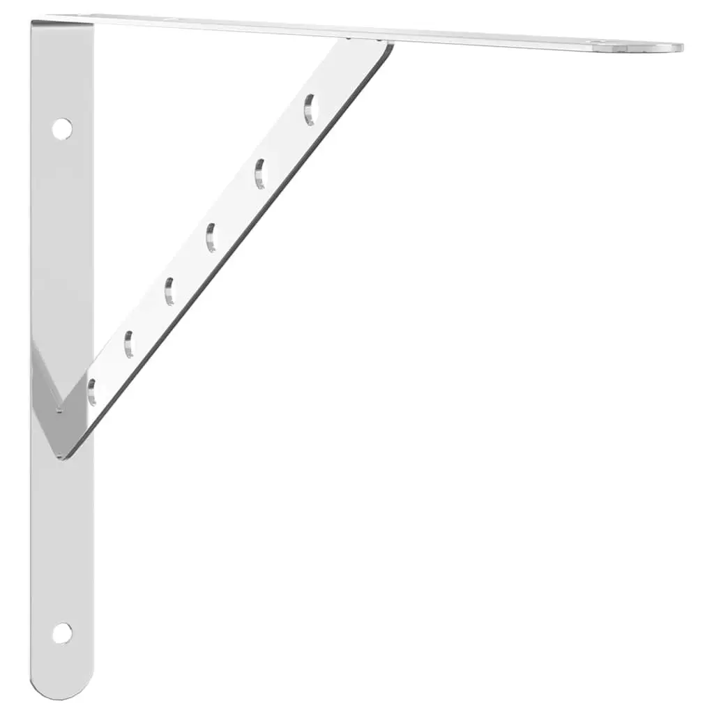 Shelf Brackets Stainless Steel Wall Mount Support 40 x 2.5 x 25 cm Silver 4 Piece