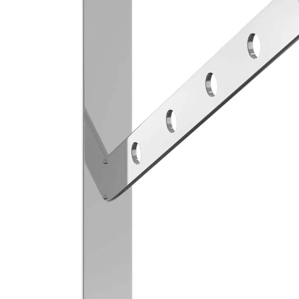 Shelf Brackets Stainless Steel Wall Mount Support 40 x 2.5 x 25 cm Silver 4 Piece