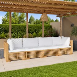 4 Piece Garden Lounge Set with Cushions Outdoor Furniture Wooden Sofa Patio
