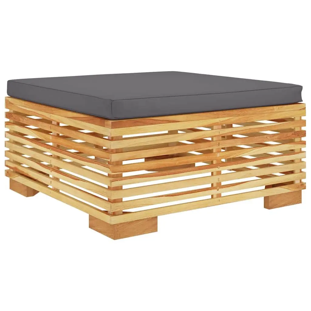 10 Piece Garden Lounge Set Solid Teak Wood with Cushions Brown Outdoor Furniture