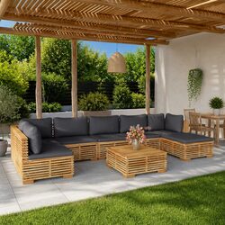 8 Piece Garden Lounge Set with Cushions Outdoor Furniture Seating Patio