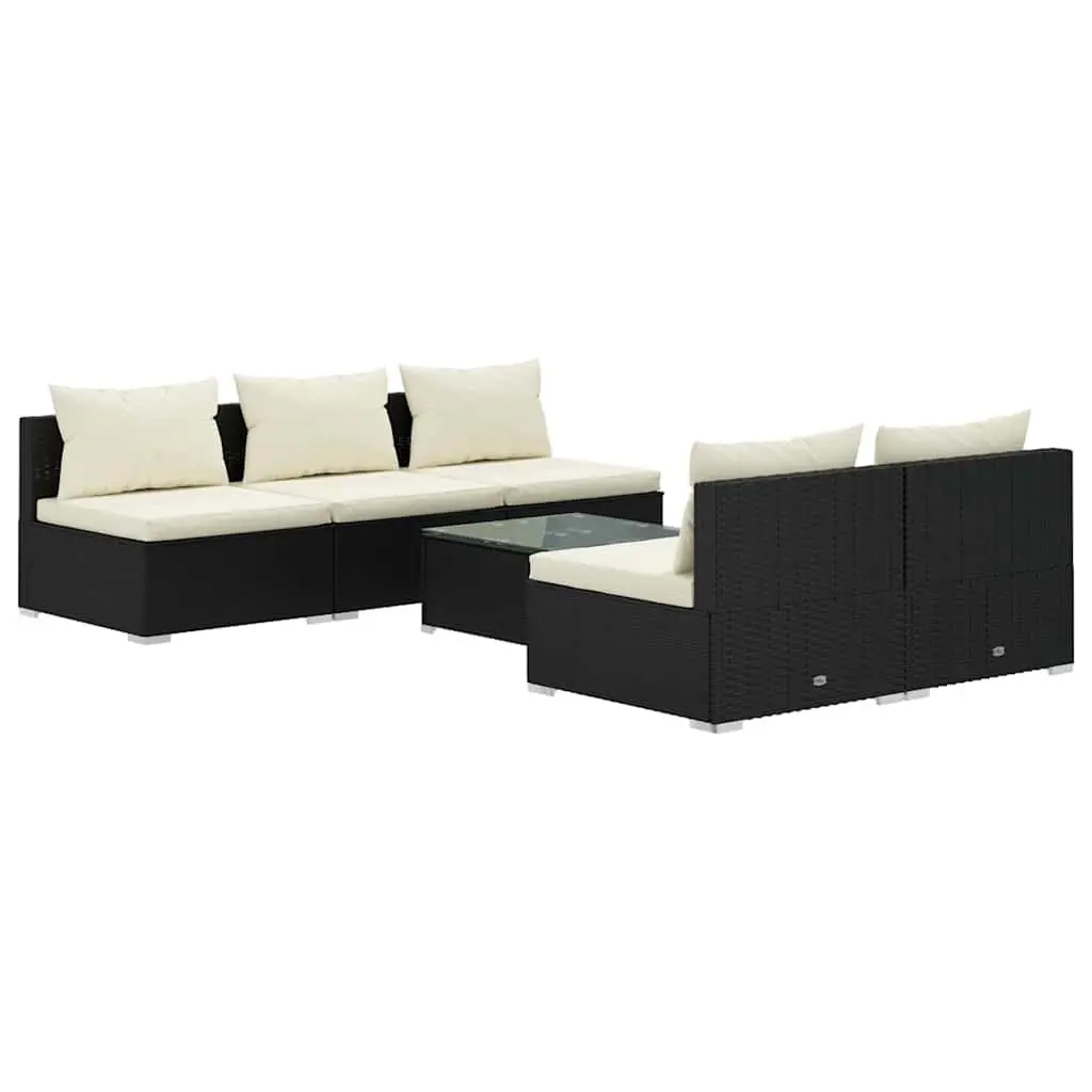 6 Piece Poly Rattan Garden Lounge Set Outdoor Patio Furniture Modular with