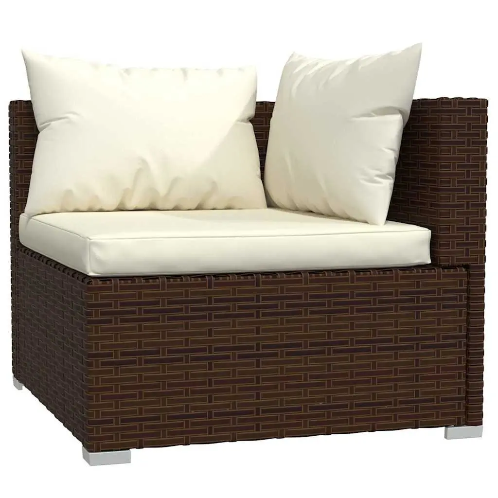5 Piece Poly Rattan Garden Lounge Set with Cushions Outdoor Patio Furniture