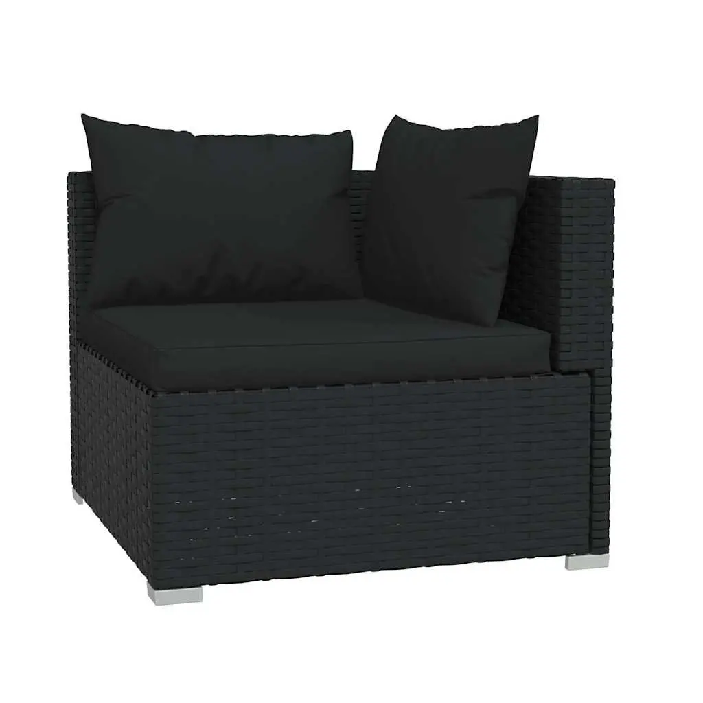 5 Piece Garden Lounge Set Outdoor Patio Sofa Modular Black Rattan Furniture