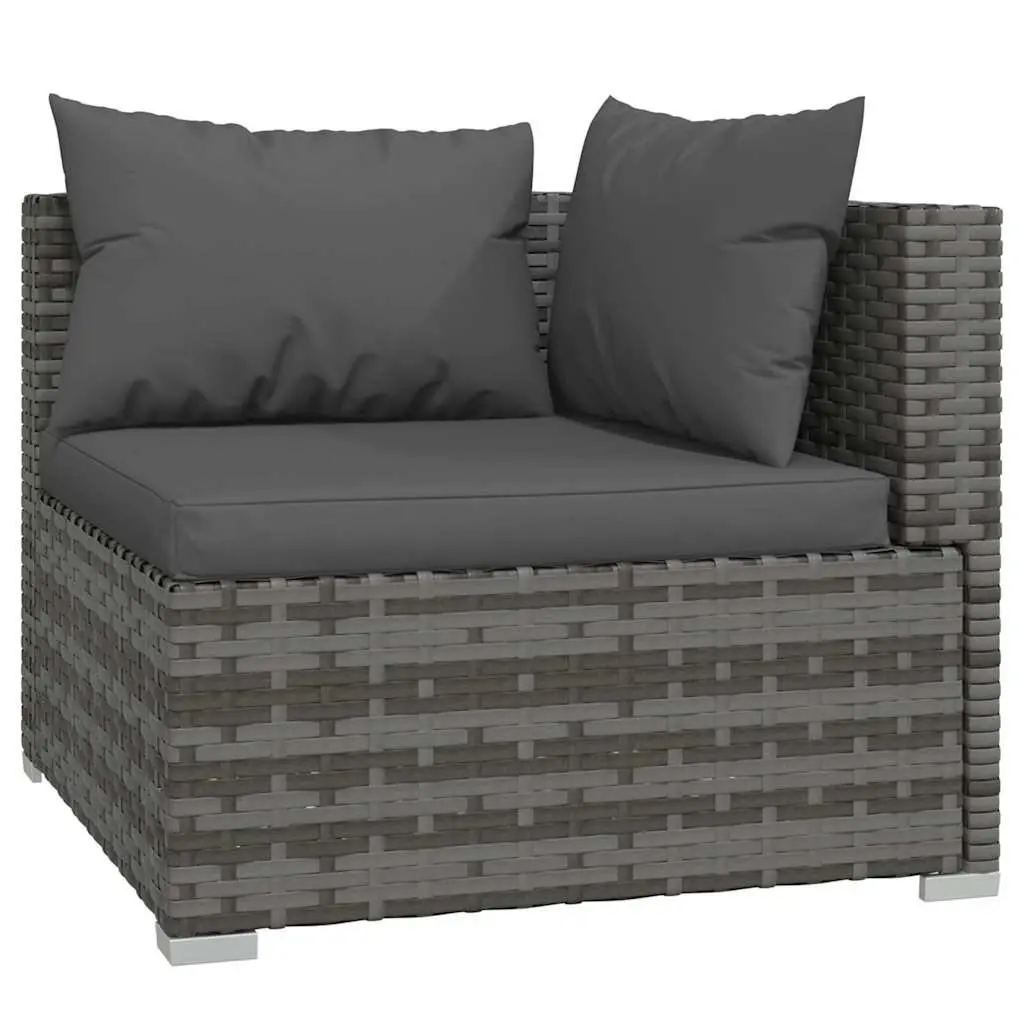 7 Piece Garden Lounge Set Outdoor Patio Furniture with Cushions Rattan Grey