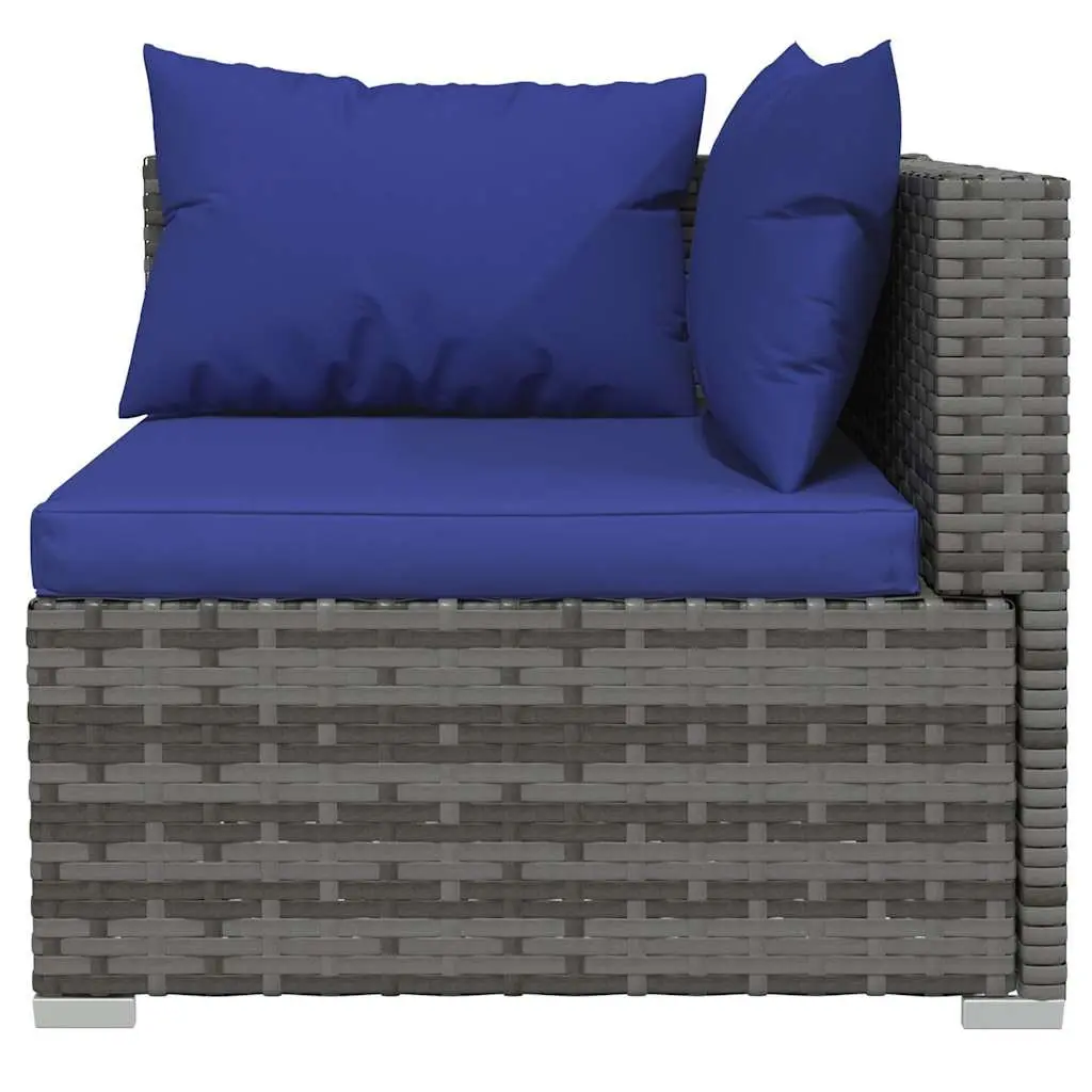 6 Piece Garden Lounge Set Outdoor Patio Furniture Poly Rattan with Cushions Grey