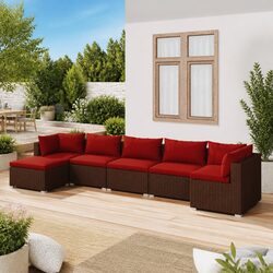 7 Piece Poly Rattan Garden Lounge Set Outdoor Patio Furniture with Cushions