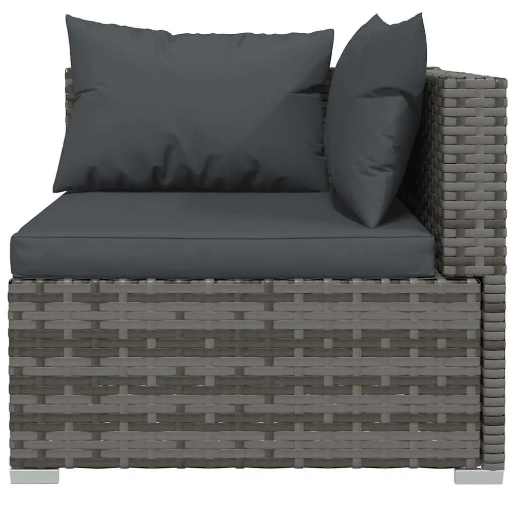 7 Piece Garden Lounge Set with Cushions Outdoor Furniture Poly Rattan Grey