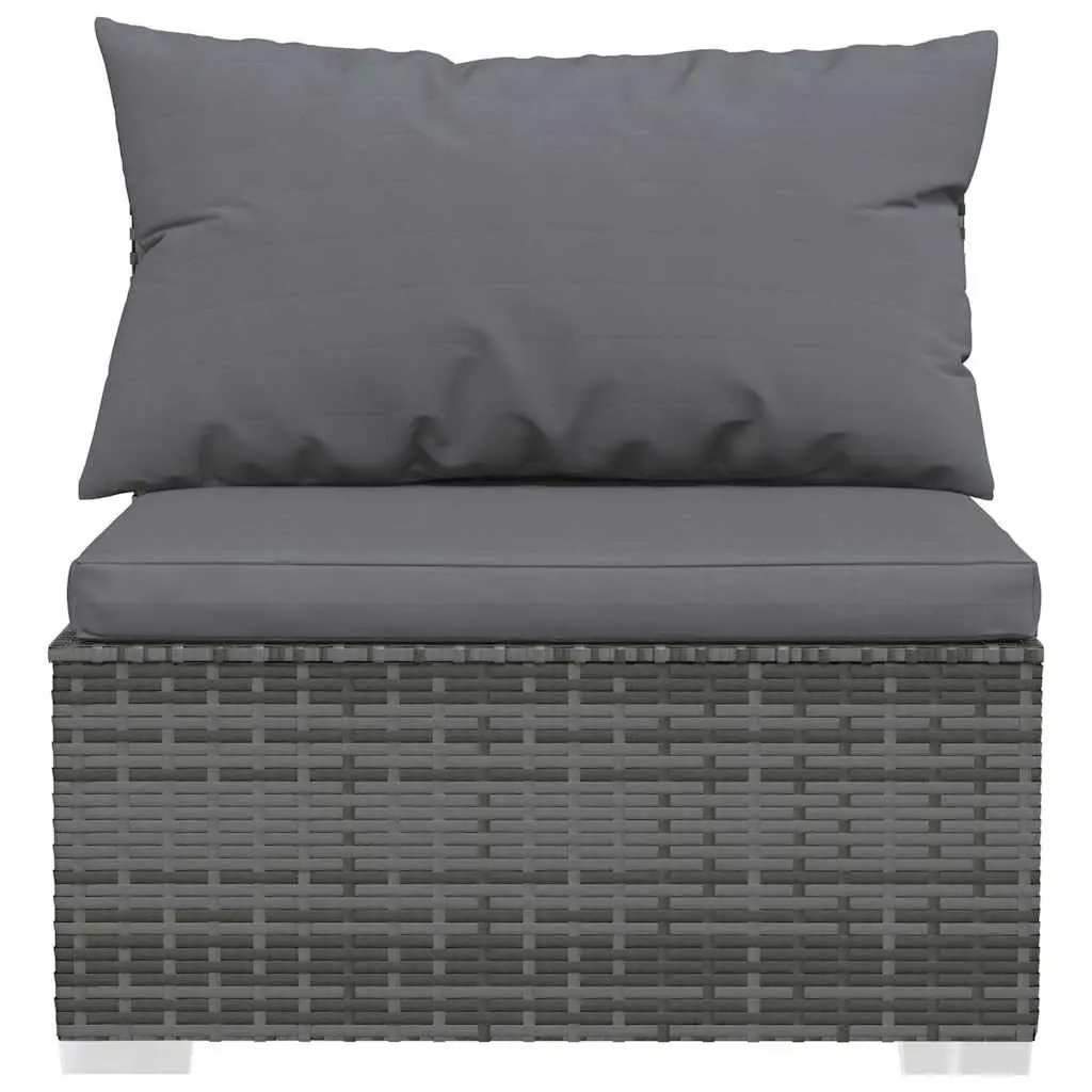 7 Piece Garden Lounge Set with Cushions Outdoor Furniture Poly Rattan Grey