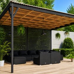 9 Piece Outdoor Garden Lounge Set with Cushions Black Modular Patio Furniture