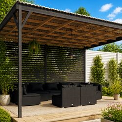 Garden Lounge Set 9 Piece Outdoor Furniture Black PE Rattan Modular Patio Sofa