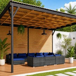Garden Lounge Set 10 Piece Outdoor Furniture Grey Poly Rattan Modular Patio Sofa