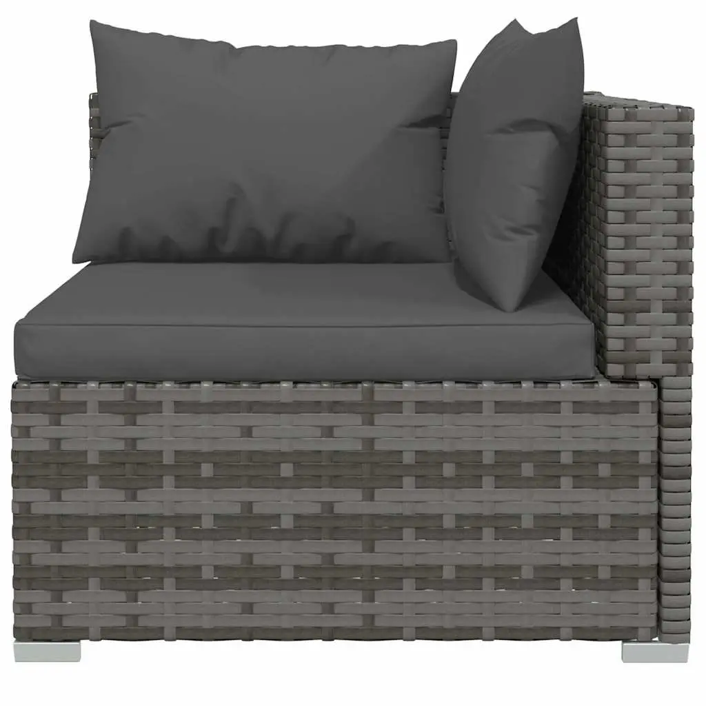 11 Piece Garden Lounge Set Grey Poly Rattan Modular Outdoor Furniture Sofa