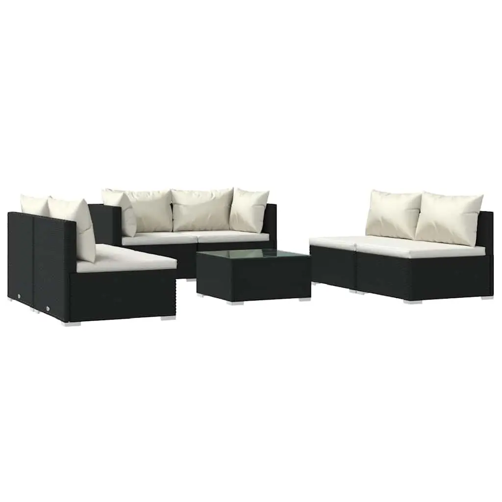 7 Piece Garden Lounge Set Outdoor Patio Furniture Poly Rattan Sofa with