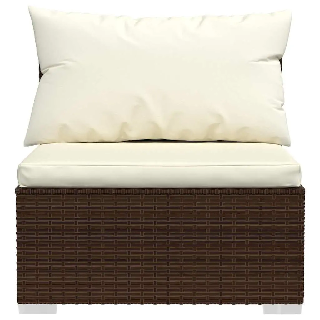 Garden Lounge Set 8 Piece Outdoor Patio Furniture PE Rattan Brown Modular Sofa