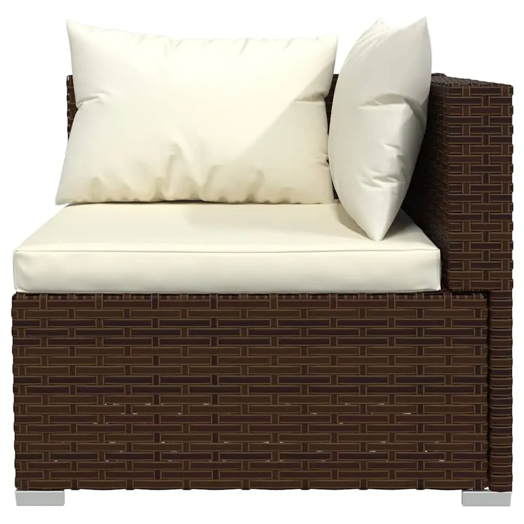 Garden Lounge Set 8 Piece Outdoor Patio Furniture PE Rattan Brown Modular Sofa