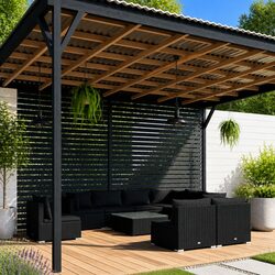 Outdoor Garden Lounge Set 10 Piece Poly Rattan Patio Furniture Black with