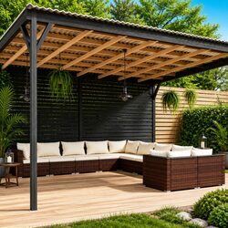 10 Piece Outdoor Garden Lounge Set with Cushions Brown Poly Rattan Patio