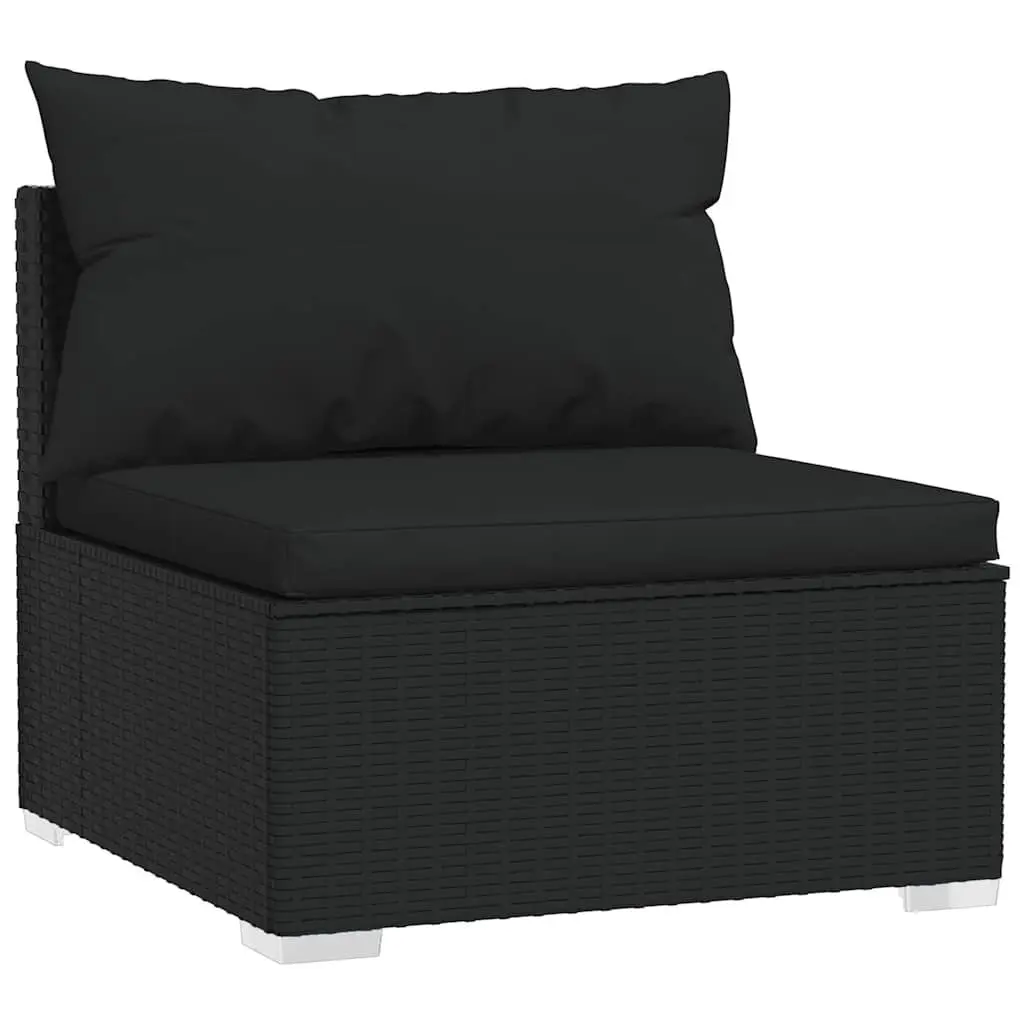 14 Piece Garden Lounge Set Poly Rattan Black Outdoor Patio Furniture with