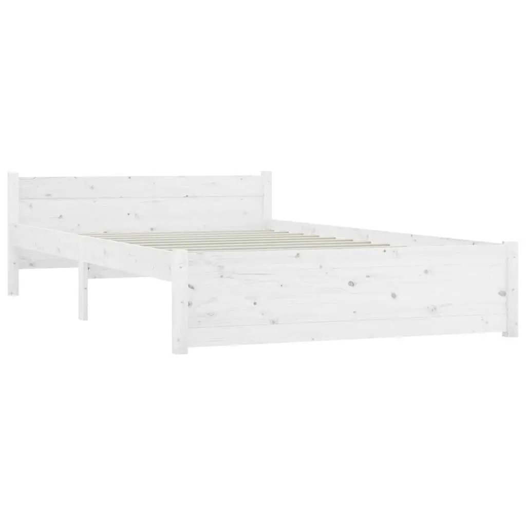 Bed Frame with Storage Drawers White 150x200 cm Wooden