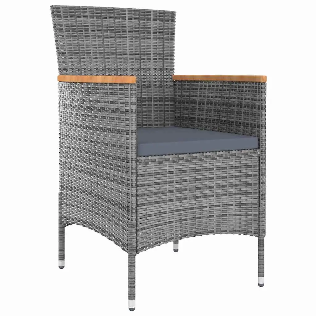 Garden Dining Set 9 Piece Solid Acacia Wood Outdoor Furniture Table Chairs with Cushions Grey