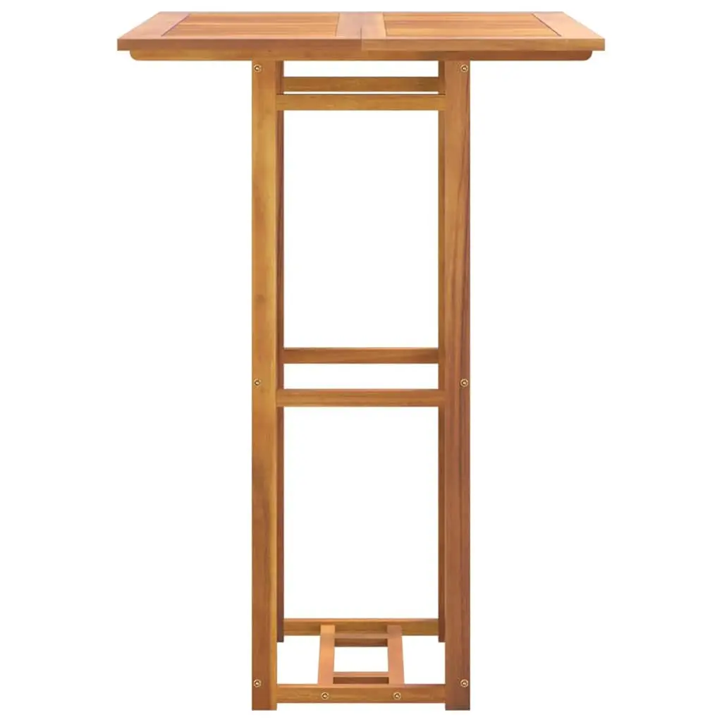 Outdoor Bar Set Solid Acacia Wood 3 Piece Foldable Brown Patio Garden Furniture