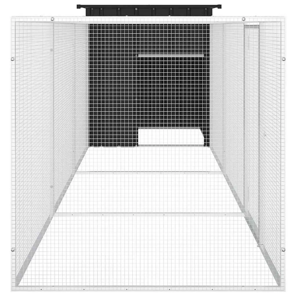 Chicken Cage Galvanised Steel 400x91x100 cm Anthracite Coop Run Pen Housing