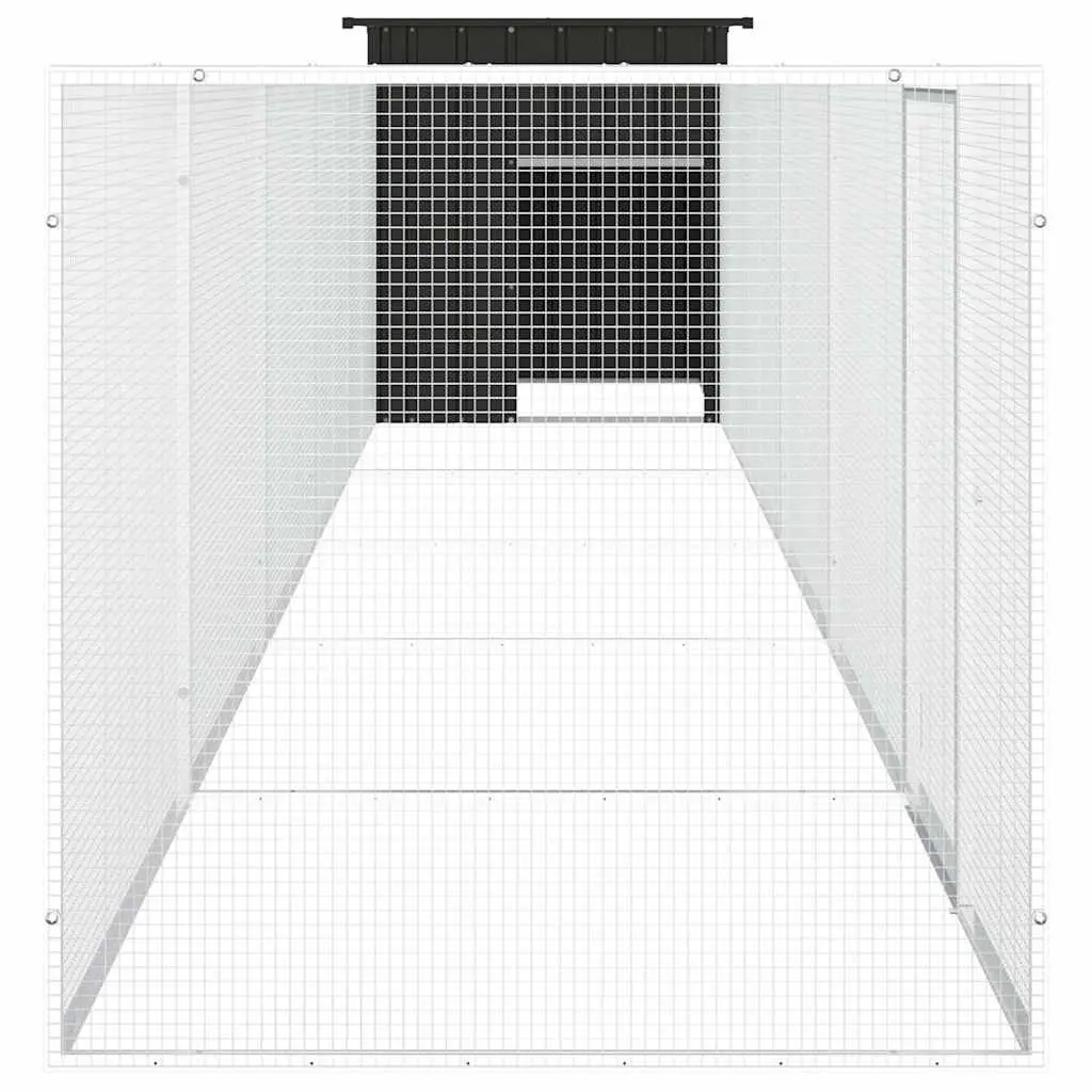 Chicken Cage Galvanised Steel Small Animal Habitat Coop Run 600x91x100cm Anthracite