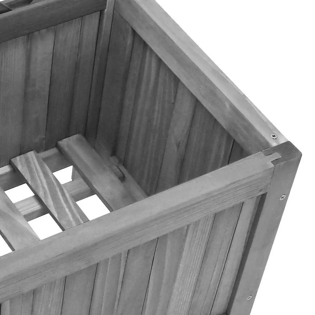 Wooden Trellis Planter 40x30x135 cm Grey Flower Box Garden Climbing Plants