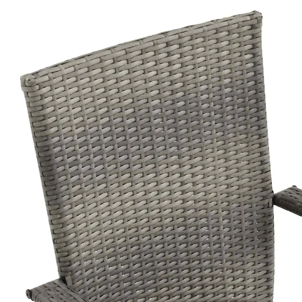 Stackable Outdoor Chairs Water-resistant PE Rattan 4 Piece Set Grey