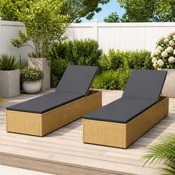 Sun Lounger Outdoor Chaise Lounge Chair Garden Patio Pool Deck Reclining Bed