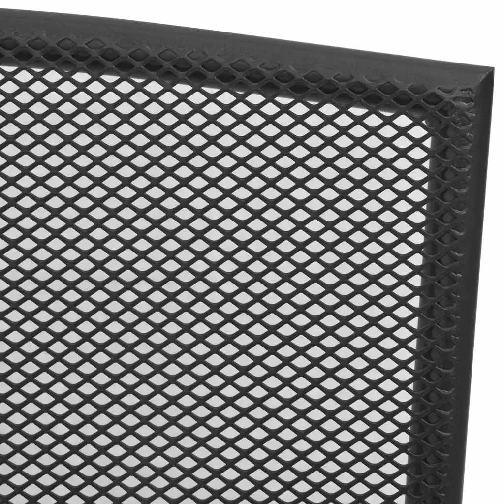 Outdoor Chairs Set 4 pcs Mesh Design Anthracite Steel Patio Garden Seating