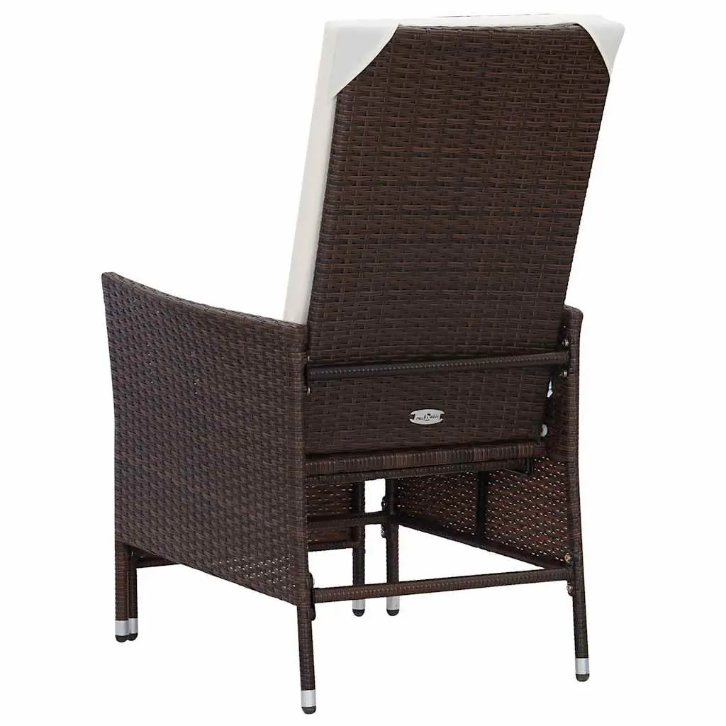 Garden Lounge Set 2 Piece Outdoor Furniture PE Rattan Armchair Tea Table Brown