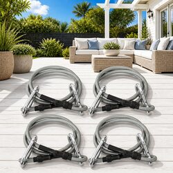 Ropes with Carabiner 4 Pcs Set Awning Tarpaulin Tensioning Outdoor Accessory