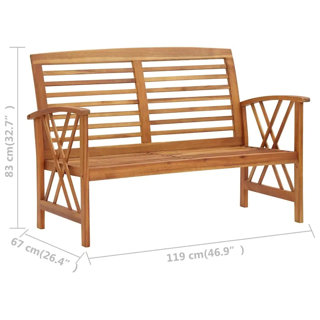 2 Piece Garden Lounge Set Outdoor Bench Coffee Table Patio Furniture Brown