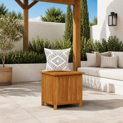 Garden Storage Box Outdoor Bench Solid Wood 60x50x58 cm Brown Acacia Trunk
