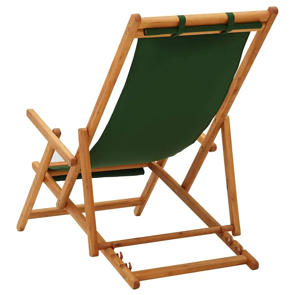 Folding Beach Chair Green Outdoor Garden Patio Lounge Reclining Seat Camping