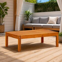 Solid Acacia Wood Garden Table Outdoor Patio Coffee Table Brown 85x57x29cm
