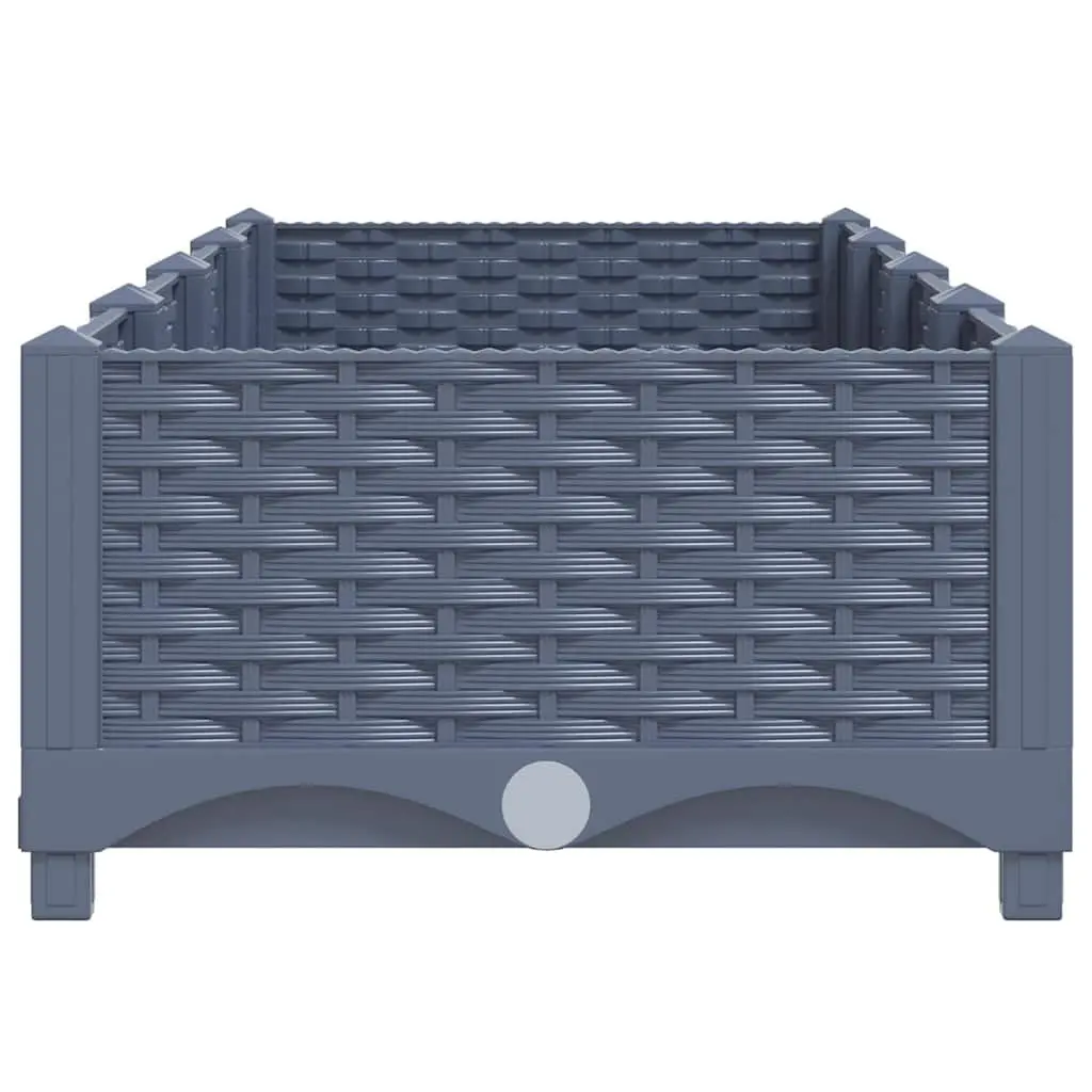 Raised Garden Bed Planter Box Polypropylene Outdoor Grey 160 x 40 x 23 cm