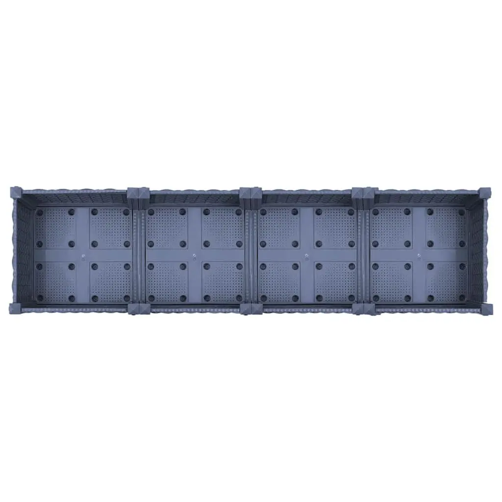 Raised Garden Bed Planter Box Polypropylene Outdoor Grey 160 x 40 x 23 cm