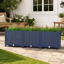 Raised Garden Bed Planter Box 120x40x38 cm Outdoor Pots Flowers Vegetables Herbs