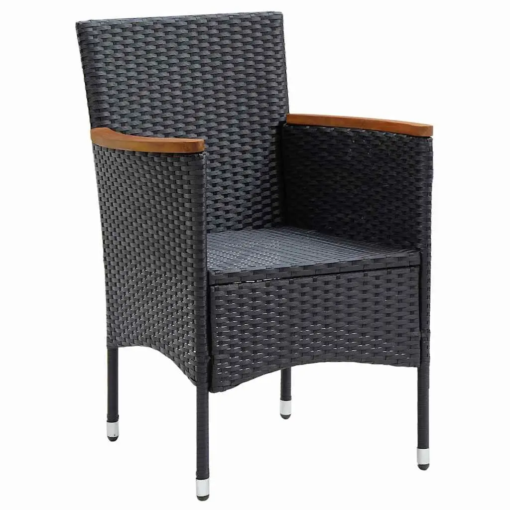 Outdoor Dining Chairs 4 Pcs Garden Seating Set with Curved Backrest Armrest