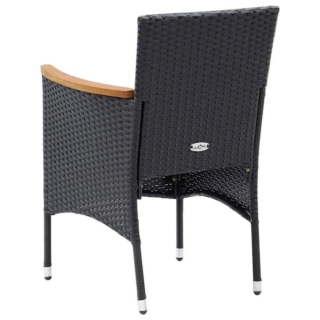 Outdoor Dining Chairs 4 Pcs Garden Seating Set with Curved Backrest Armrest