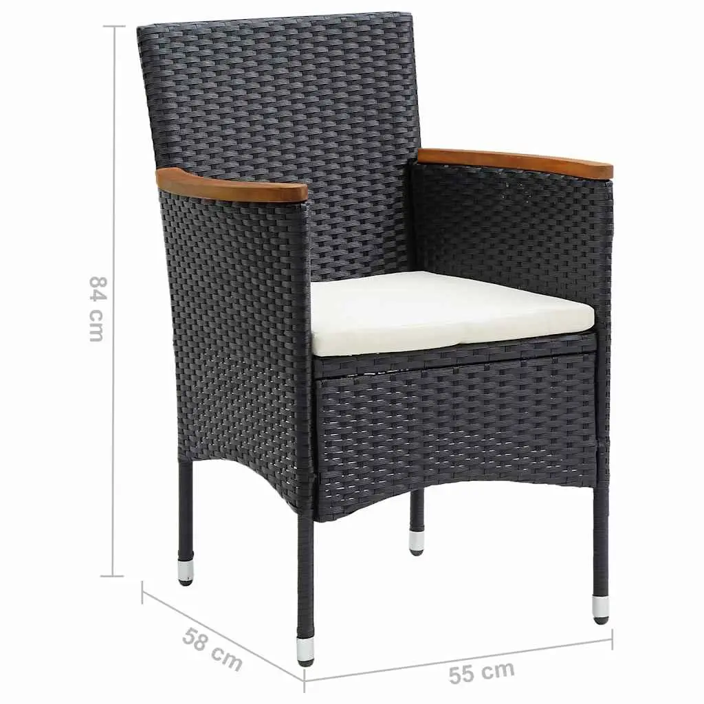 Outdoor Dining Chairs 4 Pcs Garden Seating Set with Curved Backrest Armrest