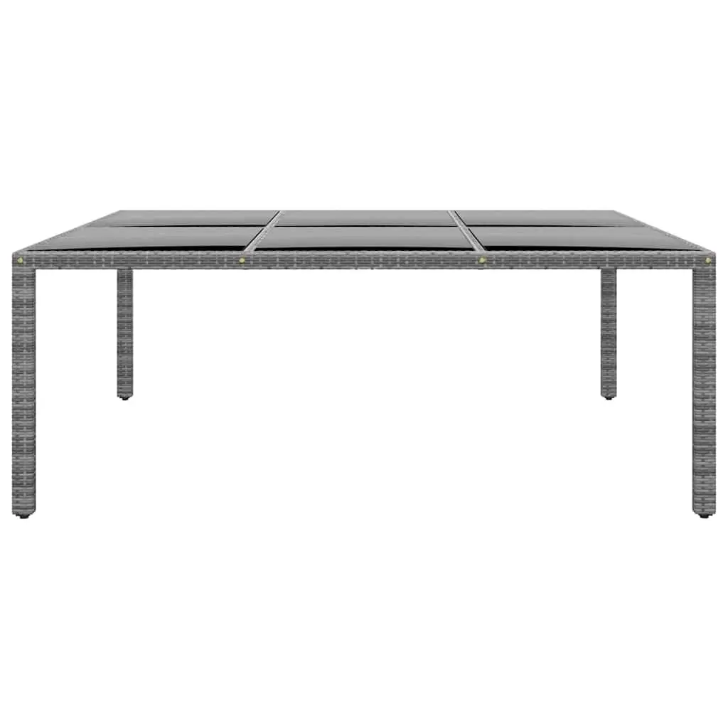 Garden Table Outdoor Patio Dining Furniture 200x150cm Grey Rattan
