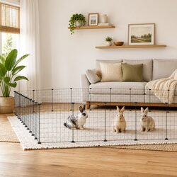 52-Panel Pet Cage with Door Black 35x35 cm Modular Small Animal Habitat