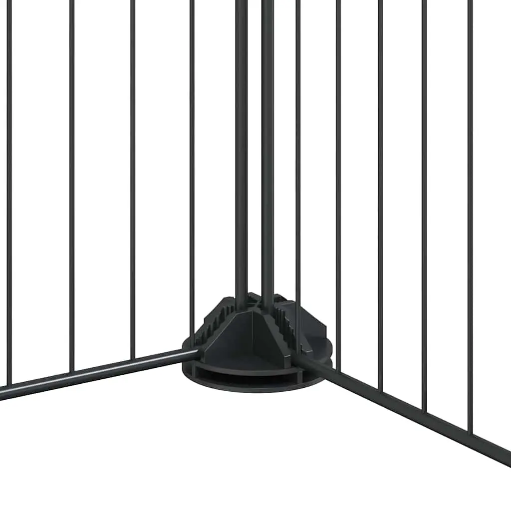Pet Cage Spacious Enclosure 35x35 cm Black Powder-Coated Steel 28 Panels with Door